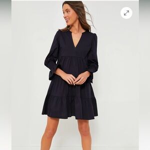 Tuckernuck Pomander Place - Navy Cotton Poplin Kenzo Dress. Size S